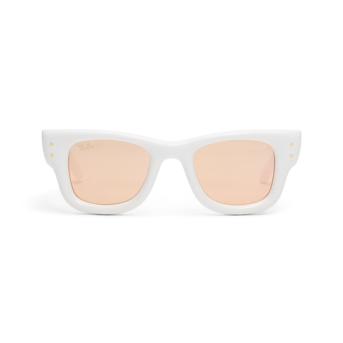 A$AP Rocky x Ray-Ban Wayfarer Puffer (White/Dark Brown Mirror Rose Gold)