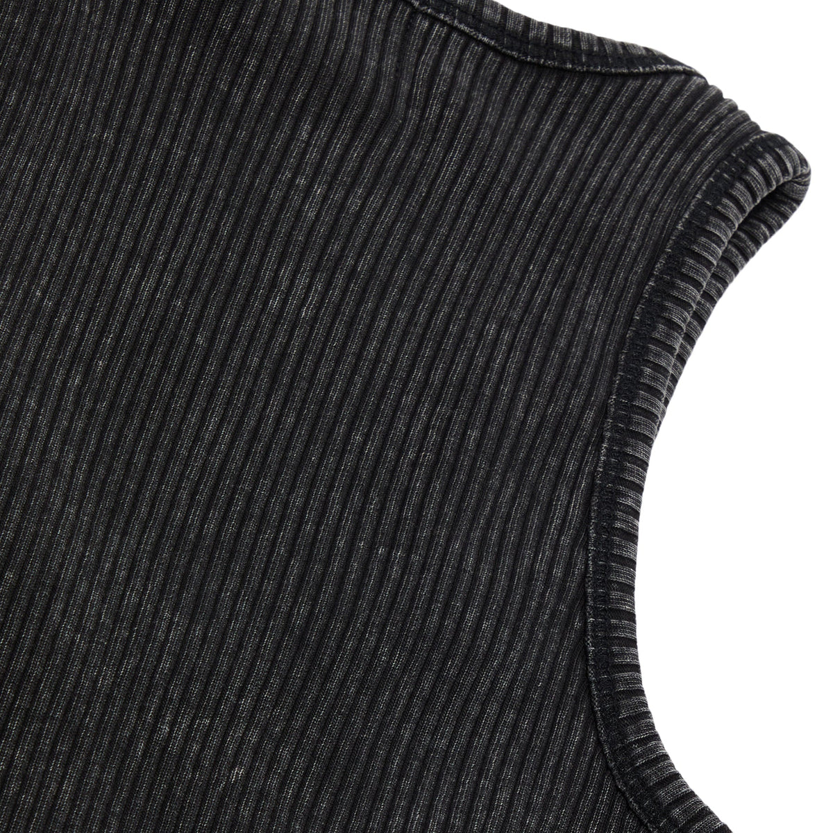 GANNI Heavy Rib Jersey Tank Top (Black washed)