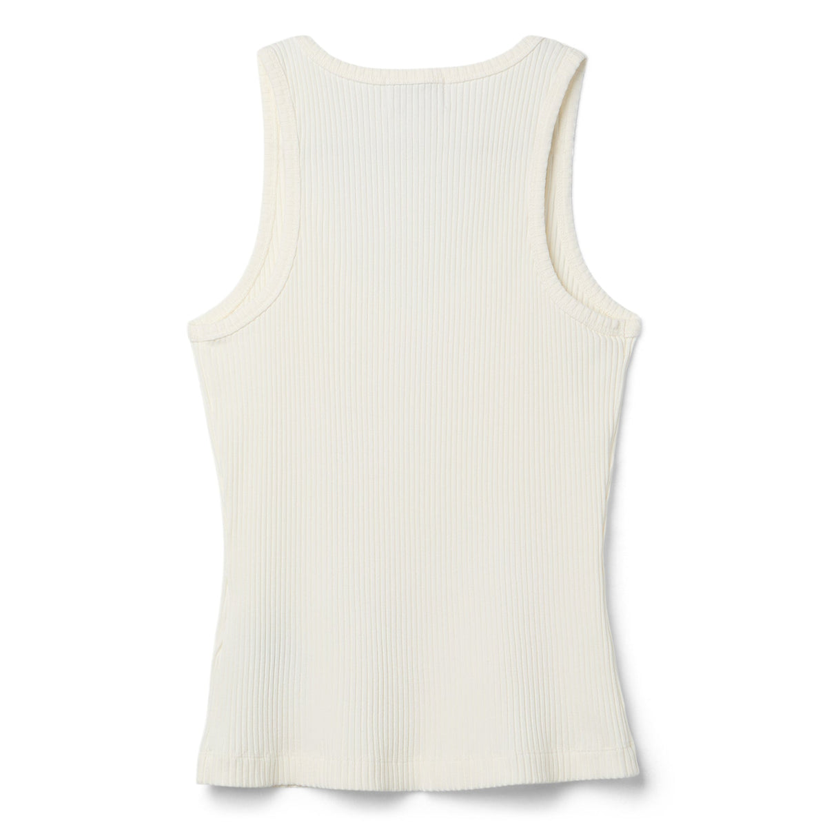 GANNI Heavy Rib Jersey Tank Top (Egret)