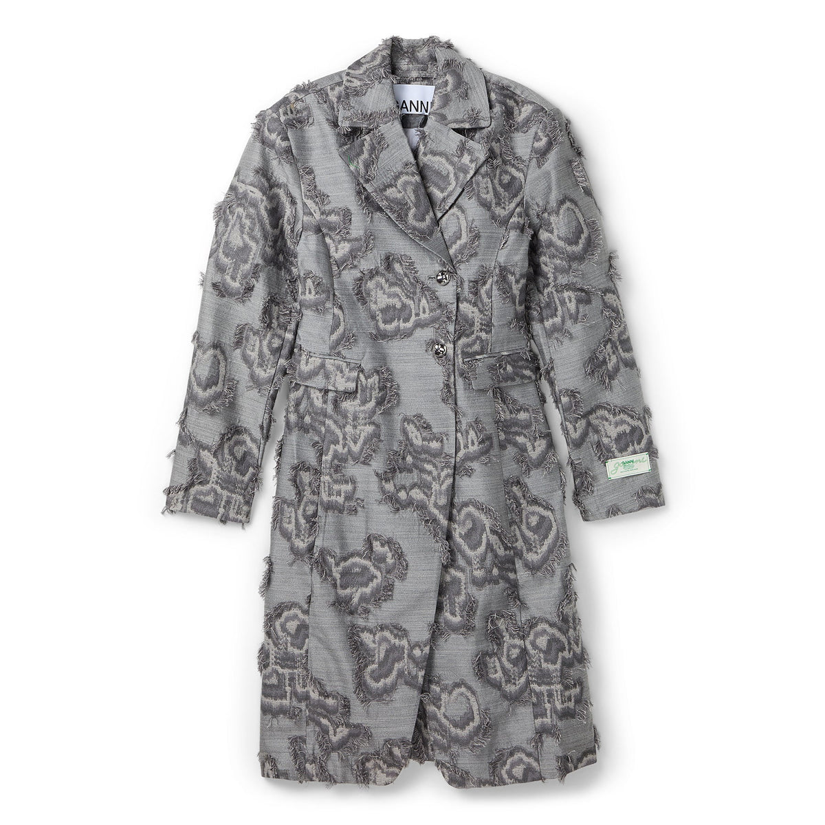 GANNI Fil Coupe Suiting Coat (Mockingbird)