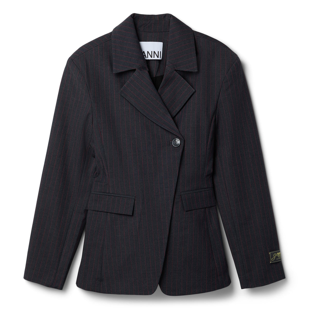 GANNI Stretch Stripe Blazer (Phantom)